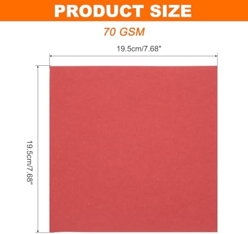 MECCANIXITY 75 Sheet Origami Paper Double Sided 8x8" Red - Image 2