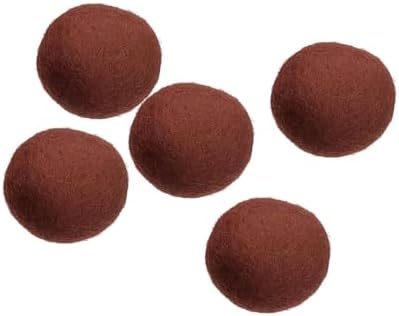 PATIKIL Wool Felt Balls Beads Wool Felting Pom 2cm 20mm Brown for Home Crafts Handcrafts Project DIY Pack of 5 by PATIKIL