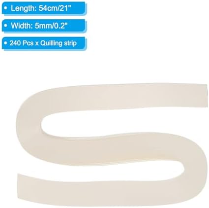 PATIKIL 240pcs Quilling Strips Paper 3/16"(5mm) 21"(54cm) Origami Paper Quilling Strip for Art DIY Hand Craft Christmas, Cream White - Image 2