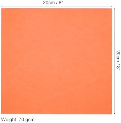 MECCANIXITY 100 Sheets Origami Paper Double Sided 8x8 Inch(20x20cm) Square Sheet for Art Craft Project, Beginners, Gifts Decor, Orange - Image 2