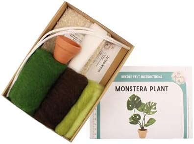 Wizardi Beginner Needle Felting Kit for Adults - Monstera. Floral Felting Kit 15cm High. Felting Tools. Wool Felting Supplies. Felt Crafts. Wool Felt. The Makerss - Image 4