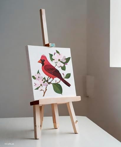 CraftLab Painting Kit - Wild Birds Paint by Numbers for Adults, 24 Acrylic Colors, Canvas, Brushes - Image 2
