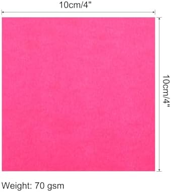 MECCANIXITY 25 Sheet Origami Paper Double Sided Fluorescent Pink 4x4 Inch Square Sheet for Art Craft Project, Beginners, Gifts Decor - Image 2