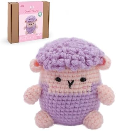 HOUSE CREATIVITY Crochet Kit for Beginners, Make a Fluffy Sheep, Amigurumi Crochet Kit with Video Tutorial, Complete Set with Yarn, Hook & Stuffing, Cozy Stress Relief Gift for Adults & Kids by HouseCreativity