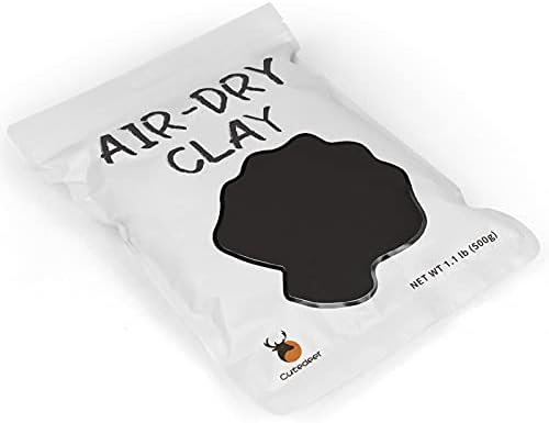 Cutedeer Black Air Dry Clay, 1.1lb Foam Modeling Clay, Soft Squishy Molding for Kids Adults, Arts & Crafts Project Slime Supplies(1.1lb - 1 Pack, Black) - Image 6
