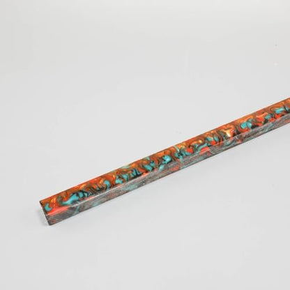 Legacy Premium Resin Pen Blank - Autumn Sunsets (Orange, Blue, Black and Gold Swirl), 20" Long, For Pen and Project Kits, Woodturning and Crafts - Image 7