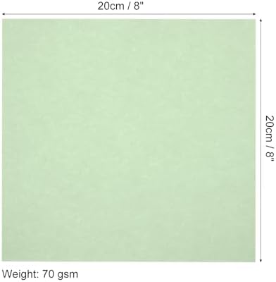 MECCANIXITY 100 Sheets Origami Paper Double Sided 8x8 Inch(20x20cm) Square Sheet for Art Craft Project, Beginners, Gifts Decor, Light Green - Image 2