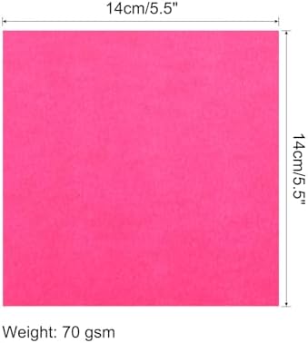 MECCANIXITY 25 Sheet Origami Paper Double Sided Fluorescent Pink 5.5x5.5 Inch Square Sheet for Art Craft Project, Beginners, Gifts Decor - Image 2