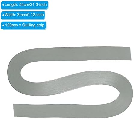 PATIKIL Quilling Strips Paper 120pcs 1/8"(3mm) 54cm Origami Paper Quilling Strip for Art DIY Hand Craft Christmas Light Grey - Image 2