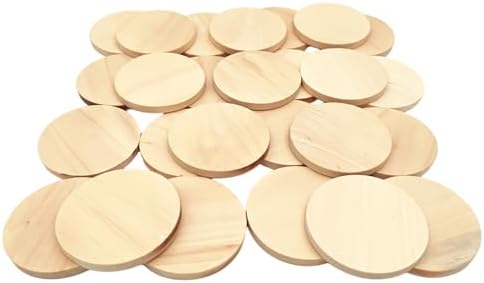 100PCS Natural Wood Slices 2 inch Blank Round Wooden Discs Unfinished Wood Circles Blank Wooden Ornaments for DIY Crafts by Anktily