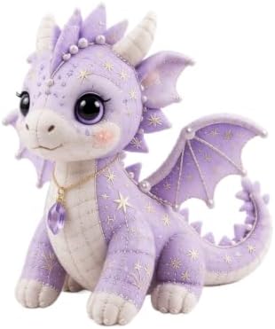 TREBIN Patchwork DIY Sewing Kit for Adults Beginners, Animal Craft Kits, Handmade Beaded Fabric Cover, Sewing Craft Kit for Home Decor Keychain Tissue Box Cover (Purple Galaxy Magic Dragon) - Image 6