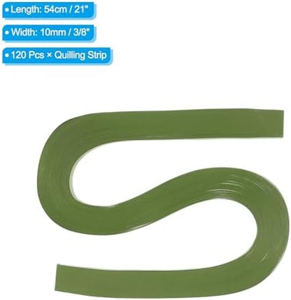 PATIKIL 120pcs Quilling Strips Paper 3/8"(10mm) 21"(54cm) Origami Paper Quilling Strip for Art DIY Hand Craft Christmas, Yellow Green - Image 2