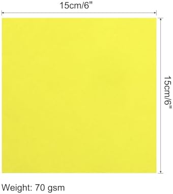 MECCANIXITY 200 Sheets 6x6 Inch(15x15cm) Origami Paper Double Sided Fluorescent Yellow Square Sheet for Art Craft Project, Beginners, Gifts Decor - Image 2