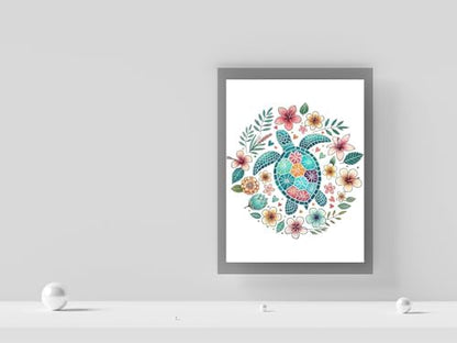 HKLIOPU Stamped Cross Stitch Kits - Hobby Turtle Floral Embroidery Starter Kit for Adult Beginners, 11CT Needlepoint Cross-Stitch Patterns Dimensions Kit Arts and Crafts 16x16 inch - Image 3