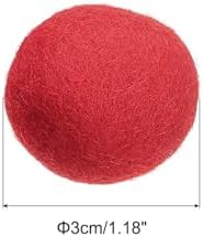 PATIKIL Wool Felt Balls Beads Wool Felting Pom 3cm 30mm Red for Home Crafts Handcrafts Project DIY Pack of 20 - Image 2