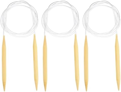 HARFINGTON 3Pcs US Size 15 (10 mm) Circular Knitting Needles, 60 Inch / 152 cm Round Wooden Needle for Handmade Projects DIY Knitting Blankets Socks Hats Sweaters by HARFINGTON