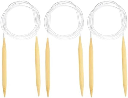 HARFINGTON 3Pcs US Size 15 (10 mm) Circular Knitting Needles, 60 Inch / 152 cm Round Wooden Needle for Handmade Projects DIY Knitting Blankets Socks Hats Sweaters by HARFINGTON
