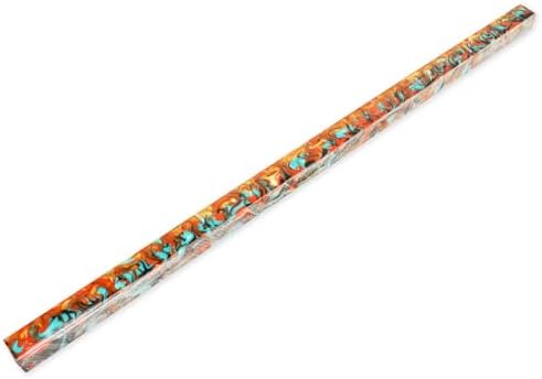 Legacy Premium Resin Pen Blank - Autumn Sunsets (Orange, Blue, Black and Gold Swirl), 20" Long, For Pen and Project Kits, Woodturning and Crafts by LegacyWoodturning