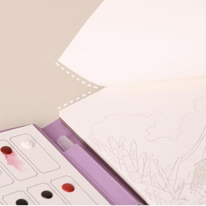 RGBMIX Watercolor Coloring Book for Adults Stress Relief Foldable Painting Pad with 24-Color Paint (Butterfly) - Image 6