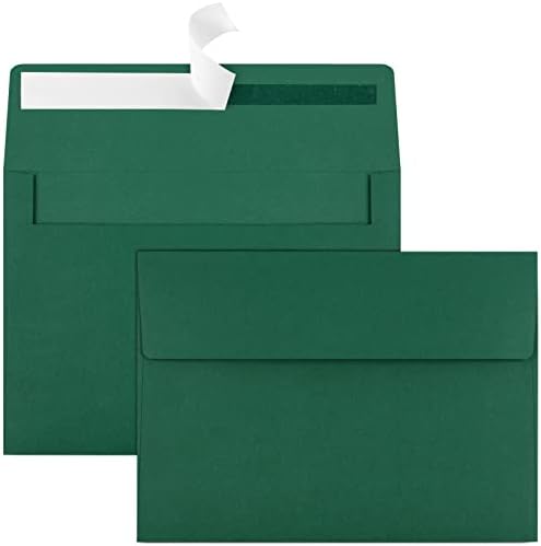 50 Packs 5x7 Envelopes, A7 5x7 Envelopes for Invitations, Printable Invitation Envelopes Self Seal for Weddings, Invitations, Photos, Greeting Cards, Mailing (Dark Green) by Joyberg