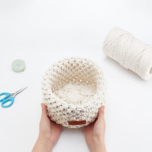 FREEBLOSS Macrame Basket Kit - DIY Macrame Kit with Video Tutorial and 100m Cotton Cord for Storage and Crafting - Image 5