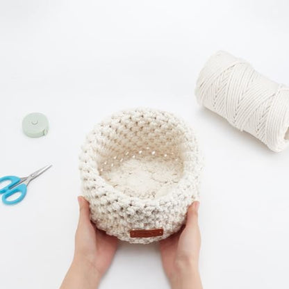 FREEBLOSS Macrame Basket Kit - DIY Macrame Kit with Video Tutorial and 100m Cotton Cord for Storage and Crafting - Image 5