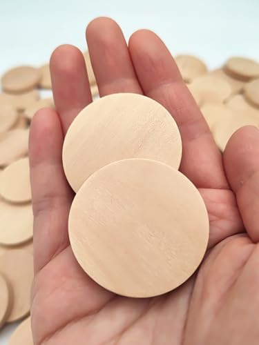 100PCS Natural Wood Slices 1.6 inch Blank Round Wooden Discs Unfinished Wood Circles Blank Wooden Ornaments for DIY Crafts - Image 4