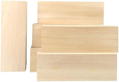 Ninekong 6PCS Basswood Carving Blocks，Whittling Wood Carving Kit,Soft Basswood for Carving(6"x2"x2") - Image 2