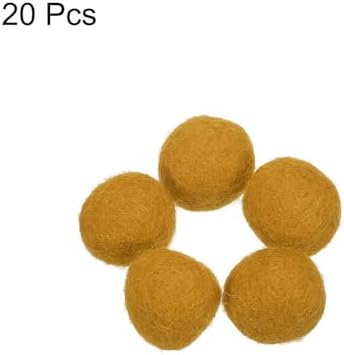 PATIKIL Wool Felt Balls Beads Wool Felting Pom 2cm 20mm Light Yellow for Home Decor DIY Crafts Handcrafts Project Pack of 20 - Image 3