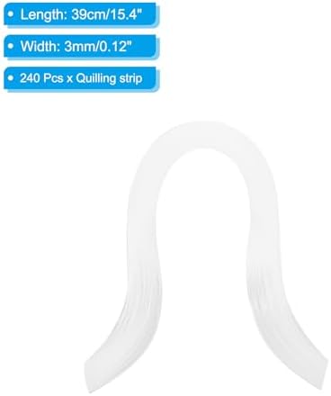 PATIKIL 240pcs Quilling Strips Paper, 3mm x 39cm Origami Paper Quilling Kits for Adults Beginner Art DIY Craft Christmas, White - Image 2