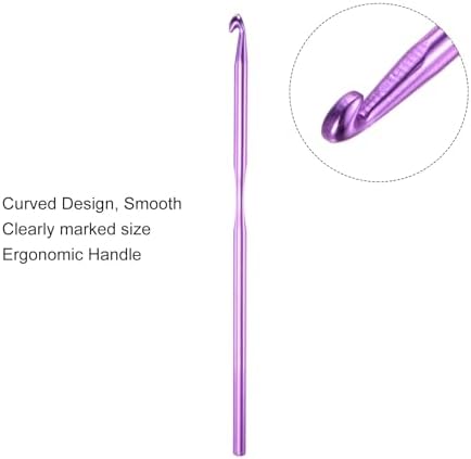 uxcell 20Pcs Aluminum Crochet Hook 4.5mm US Size 7 Knitting Needles for DIY Craft Yarn Purple - Image 4