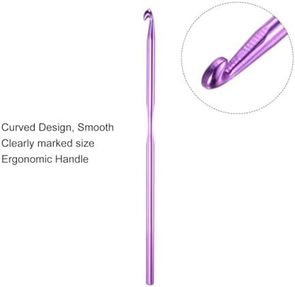 uxcell 20Pcs Aluminum Crochet Hook 4.5mm US Size 7 Knitting Needles for DIY Craft Yarn Purple - Image 4