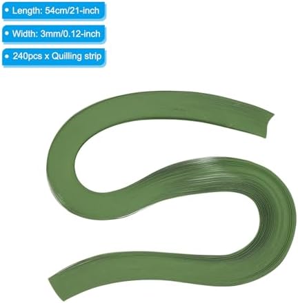 PATIKIL 240pcs Quilling Strips Paper 1/8"(3mm) 21"(54cm) Origami Paper Quilling Strip for Art DIY Hand Craft Christmas, Army Green - Image 2