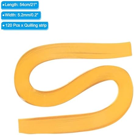 PATIKIL 120pcs Quilling Strips Paper 3/16"(5.2mm) 21"(54cm) Origami Paper Quilling Strip for Art DIY Hand Craft Christmas, Golden Gold - Image 2