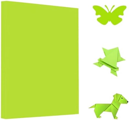 A4 Origami Paper Yellow Green 100 Sheets, 8.27×11.7 inch Double Sided Color Easy Fold Big Origami Paper A4 Colored Copy Paper Thin 70gsm for Beginners, DIY handwork Art Craft Projects (210 x 297 mm) by Pyrisuu