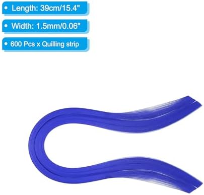 PATIKIL Quilling Strips Paper 600pcs 1.5mm 39cm Origami Paper Quilling Kits for Art DIY Hand Craft Christmas, Blue - Image 2