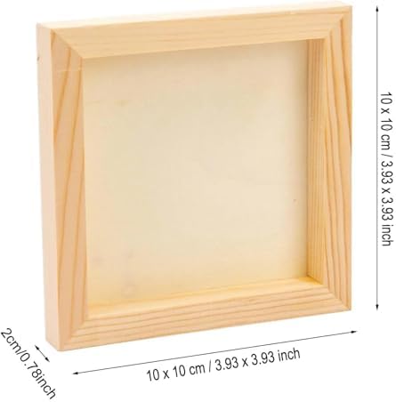 DIY Frame Kit 6Pcs Unfinished Square Wood Panels,4x4/10x10cm,Blank Wooden Canvas Cradled Painting Boards for Drawing,Wood Burning DIY Arts - Image 3
