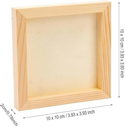 DIY Frame Kit 6Pcs Unfinished Square Wood Panels,4x4/10x10cm,Blank Wooden Canvas Cradled Painting Boards for Drawing,Wood Burning DIY Arts - Image 3