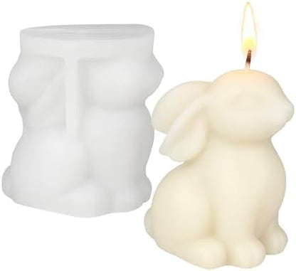 1pcs 2.6inch Bunny Silicone Molds for Soap Candle Making, 3D Animal Rabbits Reusable Silicone Molds for Wax, Chocolate DIY Molds (Bunny 1 Pack) - Image 5