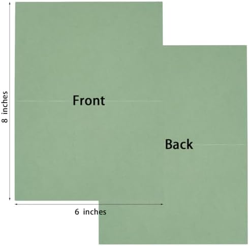 50 Pack Blank Folded Cardstock Cards, Sage-Green, 4x6 - Image 2