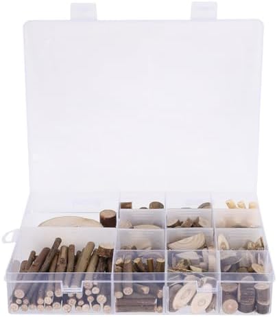 BESPORTBLE 1 Box DIY Wood Chip Craft Kit with Rustic Natural Wood Sticks and Twigs for Decoration, Easy DIY Craft Supplies and Adults, for Family Projects and Dining Room Centerpieces by BESPORTBLE