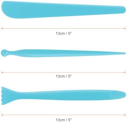 HARFINGTON 3pcs Plastic Clay Tools Double-Headed Crafts Modeling Kit Clay Sculpting Tools Pottery Carving for Shaping Cutting Decoration Embossing Blue - Image 2