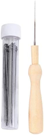 Phinus 30 Pcs Needle Felting Kit, Wool Felting Needles, 3 Sizes: 3.58/3.39/3.07 inch, Grey, Sharp Point, Iron Material - Image 2