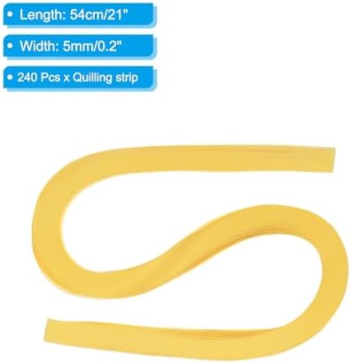 PATIKIL 240pcs Quilling Strips Paper 3/16"(5mm) 21"(54cm) Origami Paper Quilling Strip for Art DIY Hand Craft Christmas, Lemon Yellow - Image 2