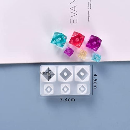 2 PCS Beading Resin Molds Silicone, Jewelry Resin Bead Molds, Diamonds Silicone Mold for Resin with String for Bracelet, Jewelry Making - Image 3