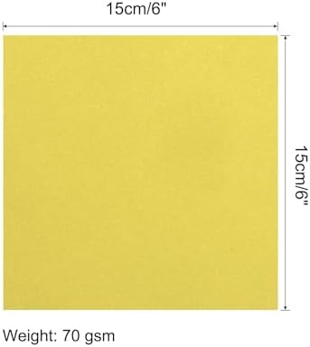 MECCANIXITY 50 Sheets Origami Paper Double Sided Lemon Yellow 6x6 Inch Square Sheet for Art Craft Project, Beginners, Gifts Decor - Image 2