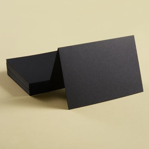 50 Pack Blank Folded Cardstock Cards, Black, 5x7 - Image 3