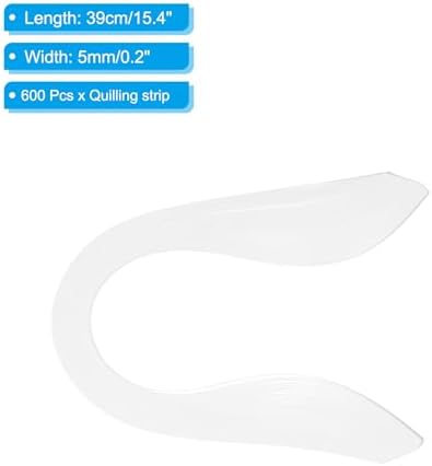 PATIKIL Quilling Strips Paper 600pcs 5mm 39cm Origami Paper Quilling Kits for Art DIY Hand Craft Christmas, White - Image 2