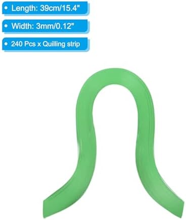 PATIKIL 240pcs Quilling Strips Paper, 3mm x 39cm Dark Green - Image 2