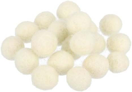 PATIKIL Wool Felt Balls Beads Wool Felting Pom 1cm 10mm White for Home Decor DIY Crafts Handcrafts Project Pack of 20 by PATIKIL